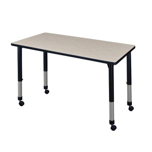 Kee 48" x 24" Rectangular Height Adjustable  Mobile Classroom Activity Table