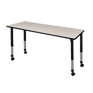 Kee 66" x 24" Rectangular Height Adjustable Mobile Classroom Activity Table
