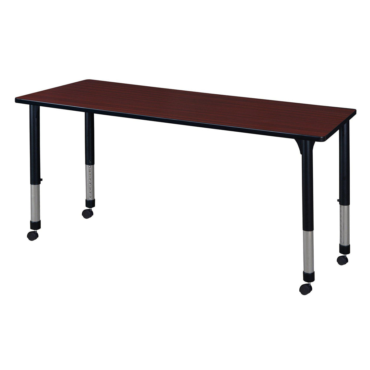 Kee 66" x 30" Rectangular Height Adjustable Mobile Classroom Activity Table