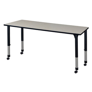 Kee 66" x 30" Rectangular Height Adjustable Mobile Classroom Activity Table