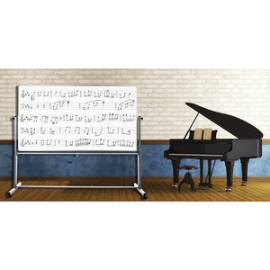 Mobile Double Sided Magnetic Music Whiteboard, 72" W x 48" H
