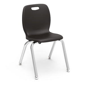 N2 Series 4-Leg Stack Chairs.-Chairs-14"-Black-