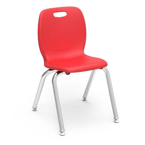 N2 Series 4-Leg Stack Chairs.-Chairs-14"-Red-