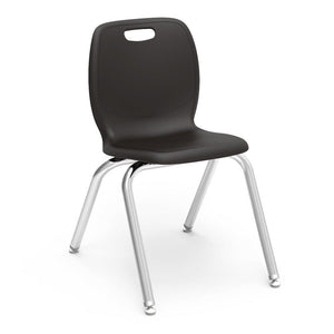 N2 Series 4-Leg Stack Chairs.-Chairs-16"-Black-