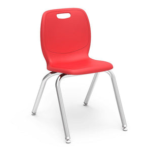 N2 Series 4-Leg Stack Chairs.-Chairs-16"-Red-