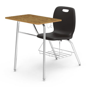 N2 Series Chair Desk-Desks-Black-Medium Oak-Yes