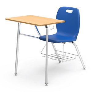 N2 Series Chair Desk-Desks-Cobalt Blue-Fusion Maple-Yes