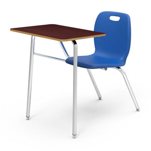 N2 Series Chair Desk-Desks-Cobalt Blue-Walnut-No