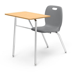 N2 Series Chair Desk-Desks-Graphite-Fusion Maple-No