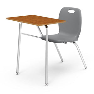 N2 Series Chair Desk-Desks-Graphite-Medium Oak-No