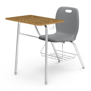 N2 Series Chair Desk-Desks-Graphite-Medium Oak-Yes