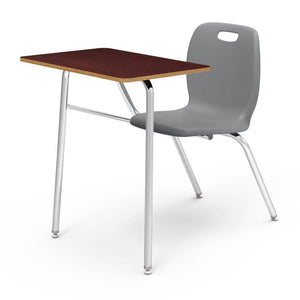 N2 Series Chair Desk-Desks-Graphite-Walnut-No