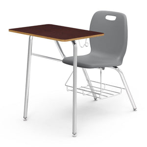 N2 Series Chair Desk-Desks-Graphite-Walnut-Yes