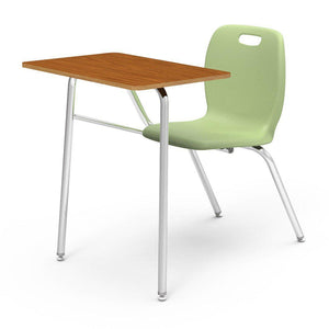 N2 Series Chair Desk-Desks-Green Apple-Medium Oak-No