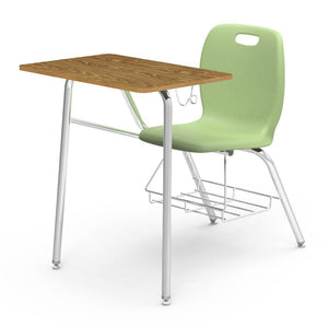 N2 Series Chair Desk-Desks-Green Apple-Medium Oak-Yes
