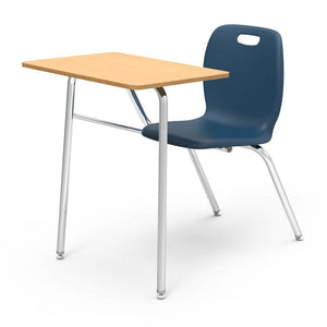 N2 Series Chair Desk-Desks-Navy-Fusion Maple-No