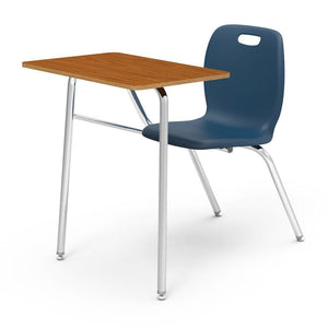 N2 Series Chair Desk-Desks-Navy-Medium Oak-No