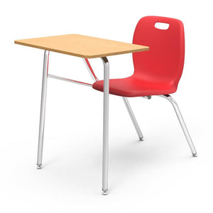 N2 Series Chair Desk-Desks-Red-Fusion Maple-No