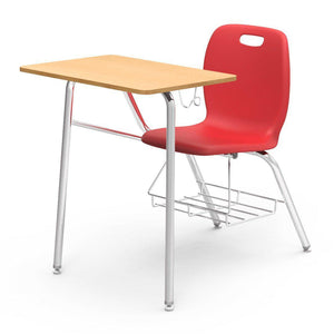 N2 Series Chair Desk-Desks-Red-Fusion Maple-Yes