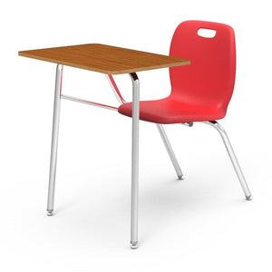 N2 Series Chair Desk-Desks-Red-Medium Oak-No