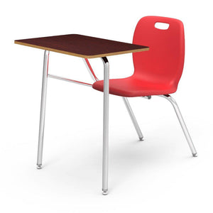 N2 Series Chair Desk-Desks-Red-Walnut-No