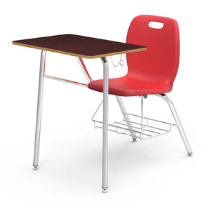 N2 Series Chair Desk-Desks-Red-Walnut-Yes