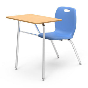 N2 Series Chair Desk-Desks-Sky Blue-Fusion Maple-No