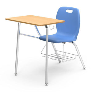 N2 Series Chair Desk-Desks-Sky Blue-Fusion Maple-Yes