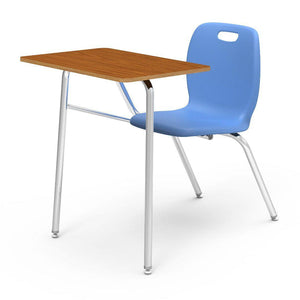 N2 Series Chair Desk-Desks-Sky Blue-Medium Oak-No
