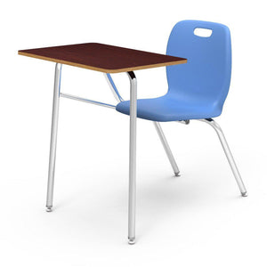 N2 Series Chair Desk-Desks-Sky Blue-Walnut-No