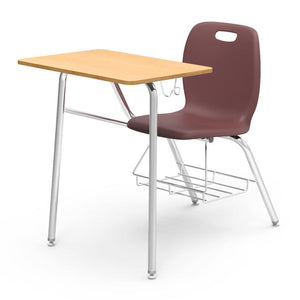 N2 Series Chair Desk-Desks-Wine-Fusion Maple-Yes