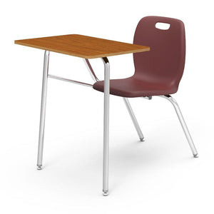 N2 Series Chair Desk-Desks-Wine-Medium Oak-No