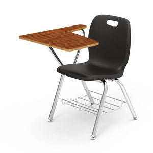 N2 Series Tablet Arm Chair Desk-Chairs-Black-Medium Oak-