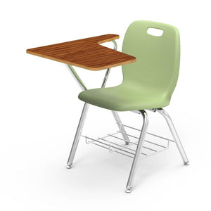 N2 Series Tablet Arm Chair Desk-Chairs-Green Apple-Medium Oak-