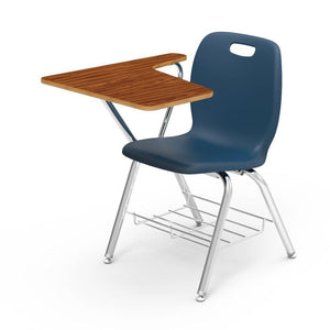 N2 Series Tablet Arm Chair Desk-Chairs-Navy-Medium Oak-