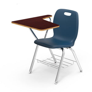 N2 Series Tablet Arm Chair Desk-Chairs-Navy-Walnut-