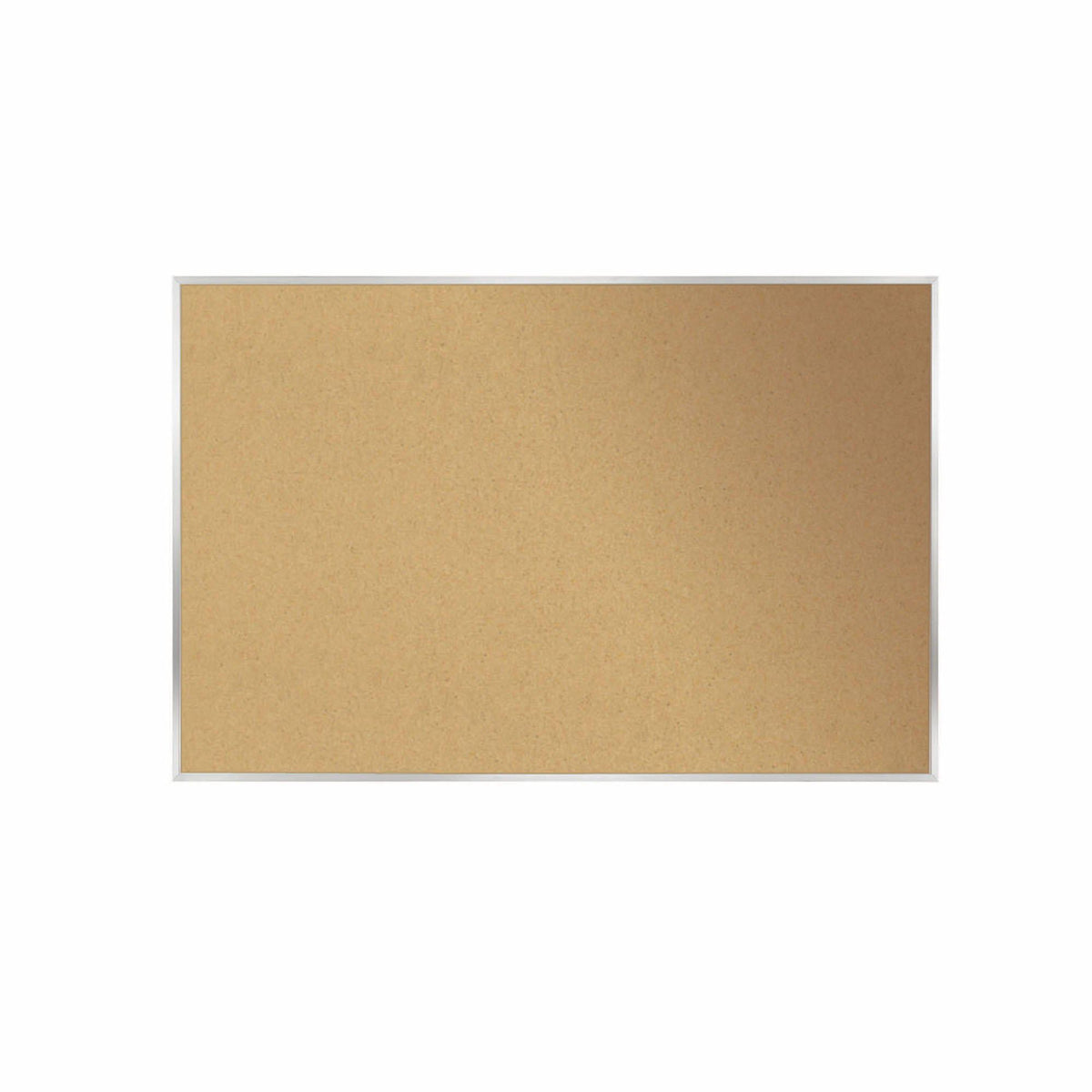 Natural Cork Bulletin Board with Satin Aluminum Frame-Boards-18"H x 24"W-