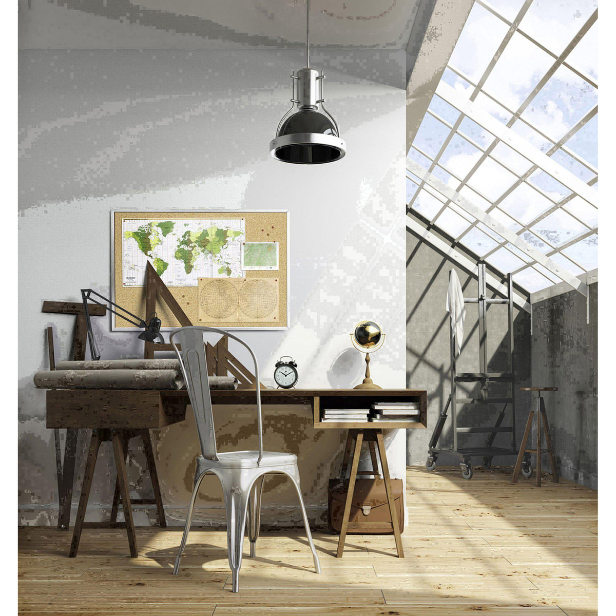 Natural Cork Bulletin Board with Satin Aluminum Frame-Boards-