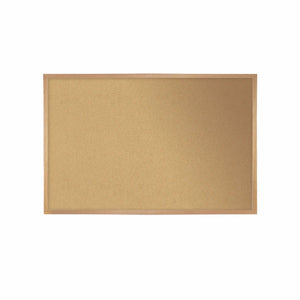 Natural Cork Bulletin Board with Wood Frame-Boards-18"H x 24"W-