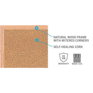 Natural Cork Bulletin Board with Wood Frame-Boards-
