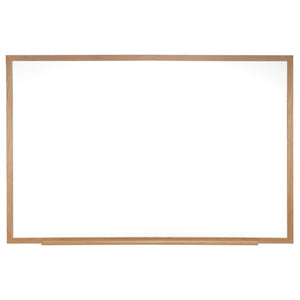 Non-Magnetic Whiteboard with Oak Wood Frame-Boards-18"H x 24"W-