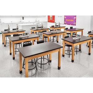 NPS Science Lab Tables with Solid Wood Legs, High Pressure Laminate Top-Science & Lab Furniture-