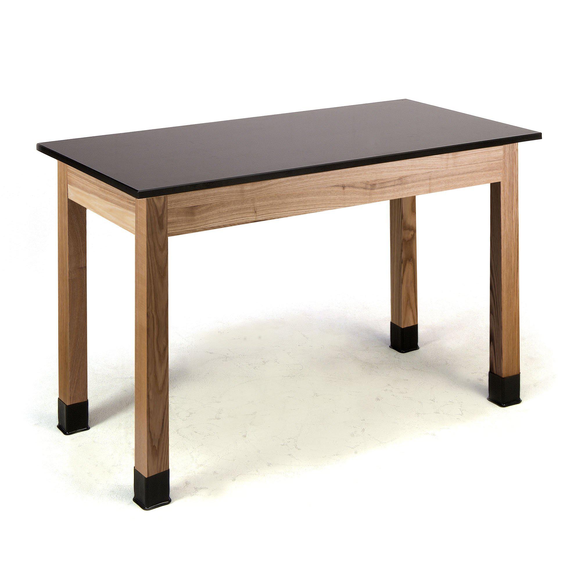 NPS Superior Science Lab Tables with Phenolic Top, Solid Wood Legs-Science & Lab Furniture-30"-24" x 48"-Solid Front Apron