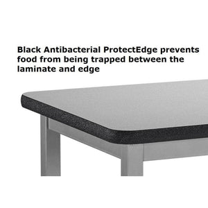 Heavy-Duty Fixed Height Utility Table, Black Frame, 48" x 72", Supreme High-Pressure Laminate Top with Black ProtectEdge