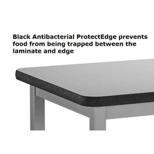 Heavy-Duty Fixed Height Utility Table, Black Frame, 48" x 60", Supreme High-Pressure Laminate Top with Black ProtectEdge