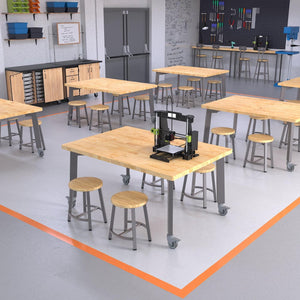 Titan Table, 42" x 60", Butcherblock Top