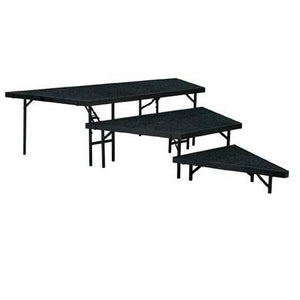 NPS® 3 Level Stage Pie Set-Stages & Risers-For 36" Wide Stages-Black Carpet-
