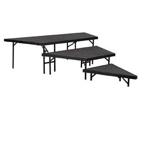 NPS® 3 Level Stage Pie Set-Stages & Risers-For 36" Wide Stages-Grey Carpet-