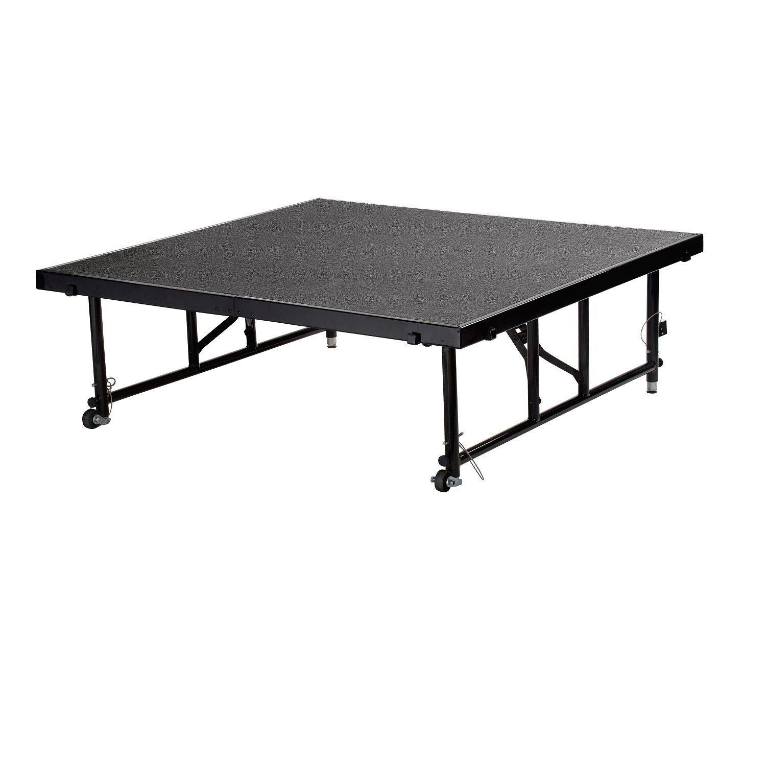 NPS® Height Adjustable 4' x 4' TransFix Stage Platforms-Stages & Risers-16" - 24"-Grey Carpet-