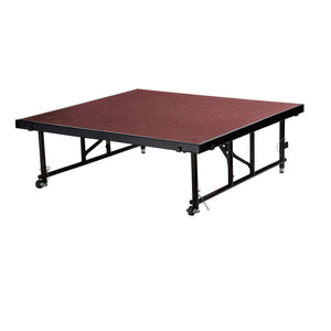 NPS® Height Adjustable 4' x 4' TransFix Stage Platforms-Stages & Risers-24" - 32"-Red Carpet-